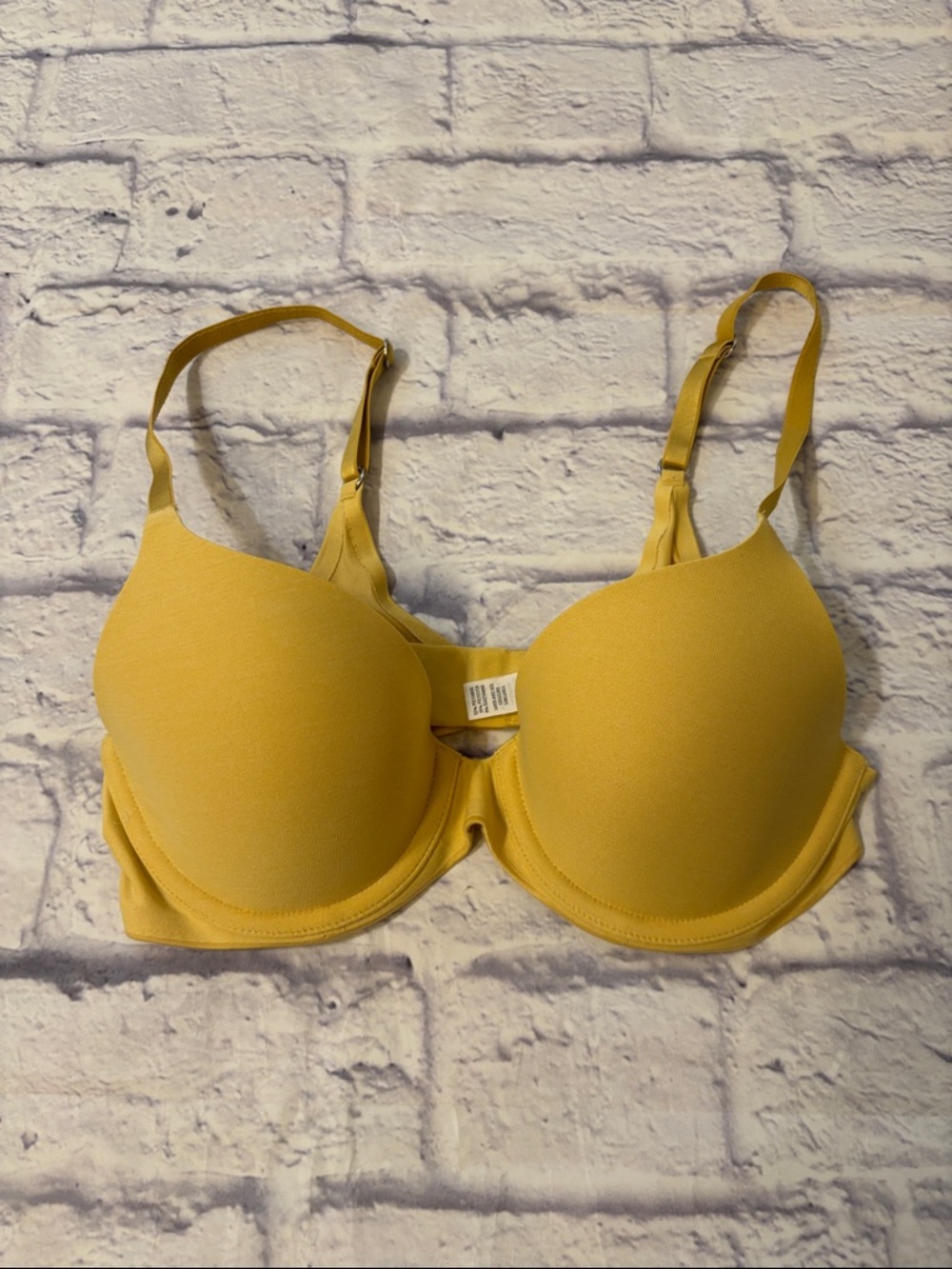 Aerie Real Sunnie Full Coverage Bra Underwire Lightly Padded Yellow Size 34B
